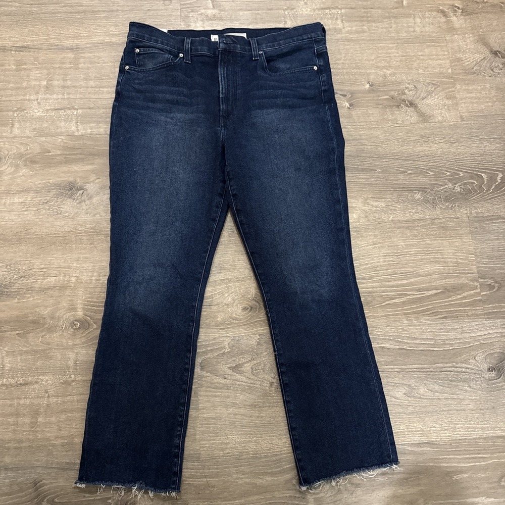 Frank & Eileen Cork Jeans Dark Wash Blue Frayed Hem Zip Fly Denim Size 31